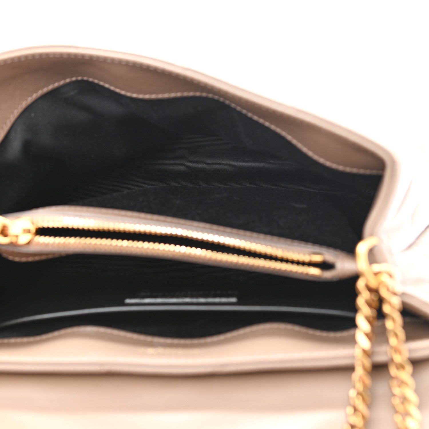 Saint Laurent Calfskin Y Quilted Monogram Small Loulou Chain Satchel Taupe 5 of 11