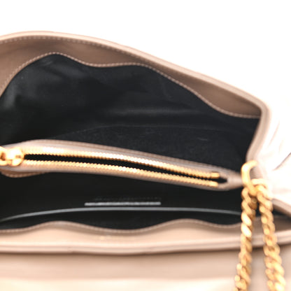 Saint Laurent Calfskin Y Quilted Monogram Small Loulou Chain Satchel Taupe 5 of 11