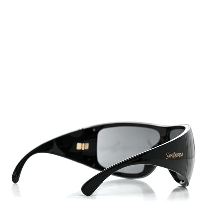 Saint Laurent Acetate Oversized Aviator Shield SL914 Sunglasses Black 4 of 7