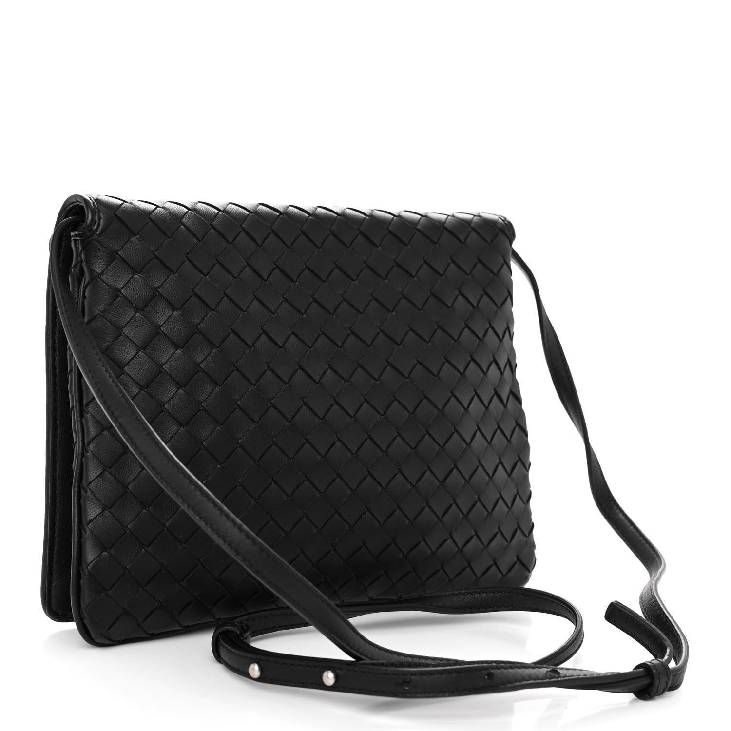 Bottega Veneta Nappa Intrecciato Crossbody Messenger Flap Black 3 of 10