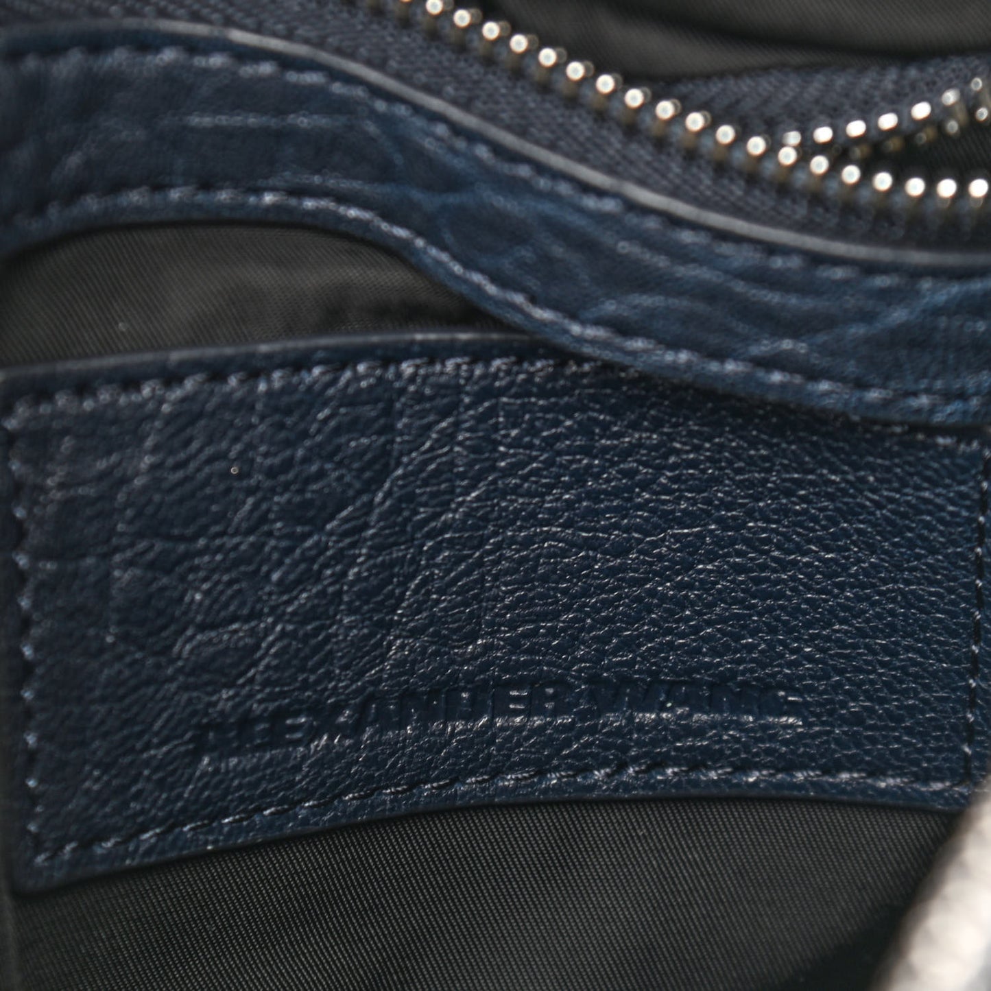 Pebbled Lambskin Rockie Navy Silver Hardware