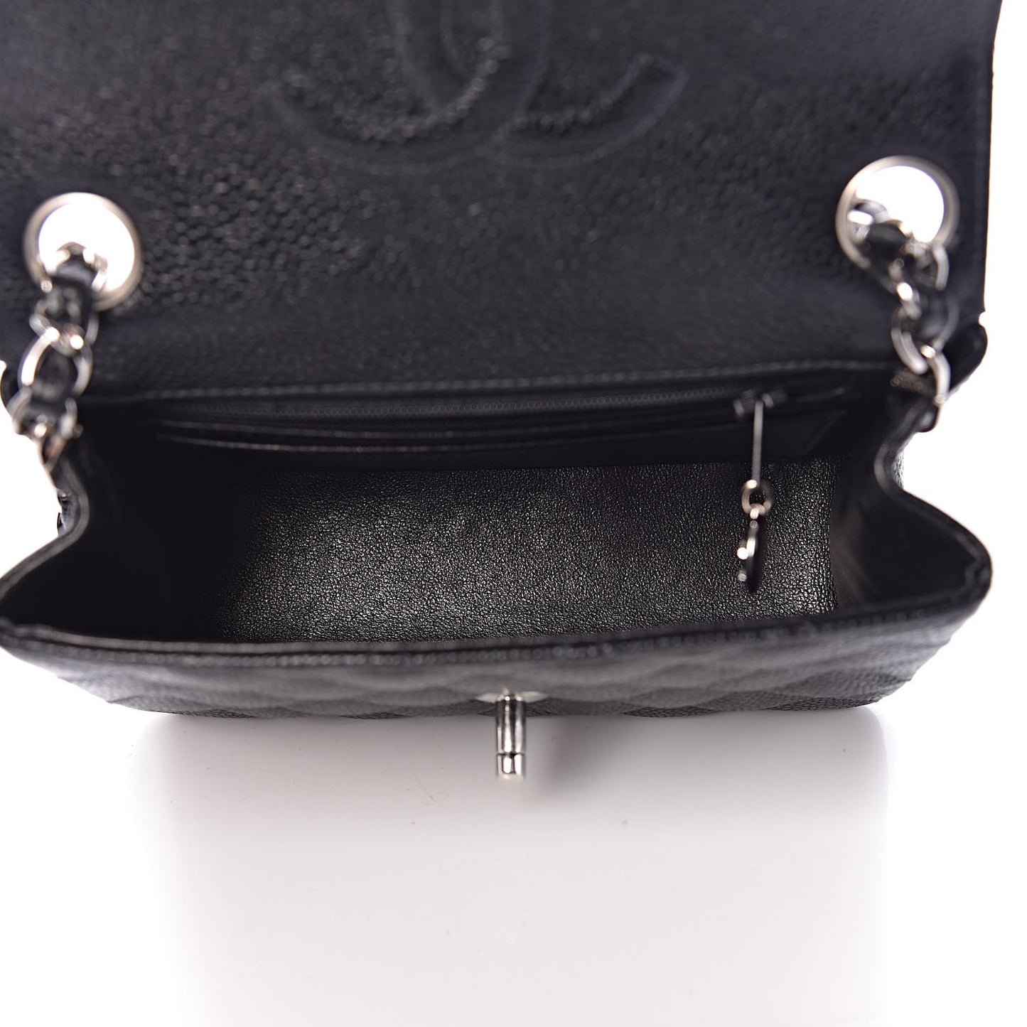 Caviar Quilted Mini Square Flap Black