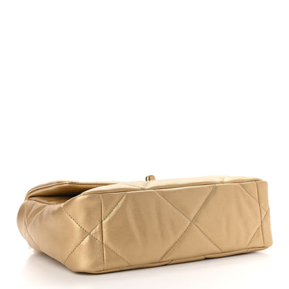 Chanel Metallic Goatskin Quilted Medium Chanel 19 Flap Gold 4 of 12