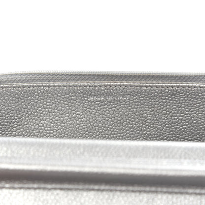 Chanel Metallic Caviar Quilted Wallet on Chain WOC Silver 7 of 11