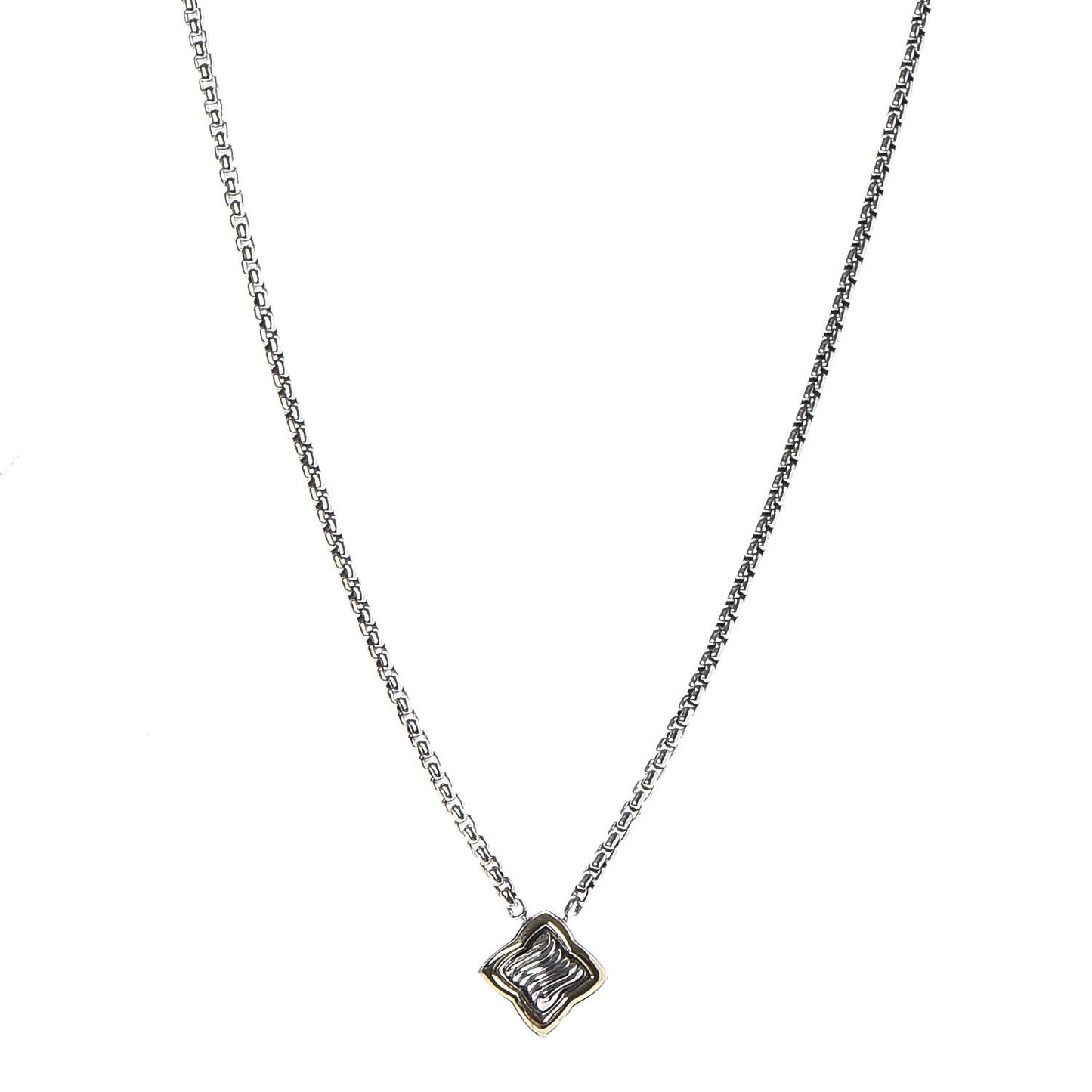 Sterling Silver 18K Yellow Gold Quatrefoil Pendant Necklace