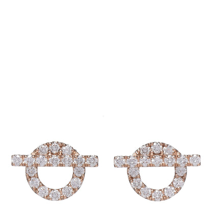 Hermes 18K Rose Gold Diamond Finesse Earrings 1 of 4
