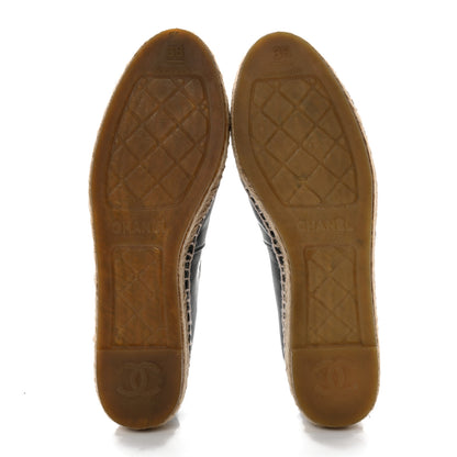 Chanel Lambskin CC Espadrilles 38 Black 5 of 14