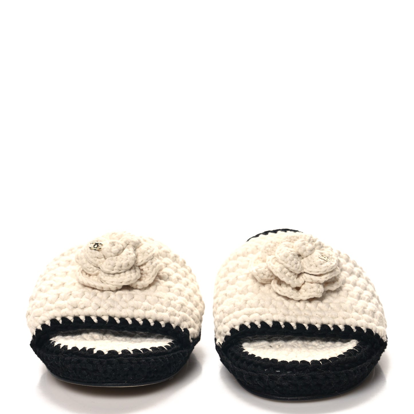 Crochet Mules 41 Ivory Black