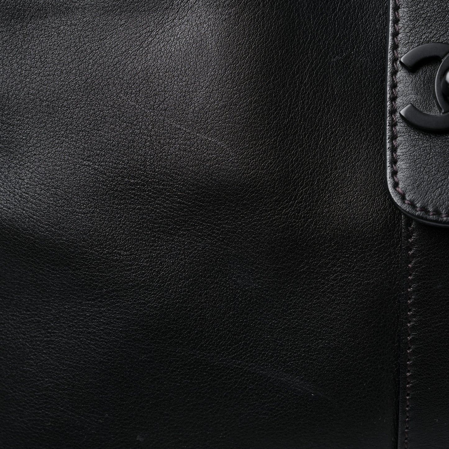 Calfskin Shopper Tote Black