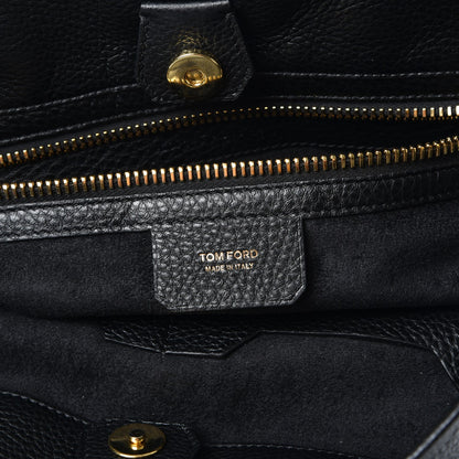 Tom Ford Grained Calfskin Large Carine Tote Black 6 of 6