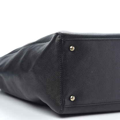 Chanel Calfskin Tall Cerf Tote Black 8 of 9