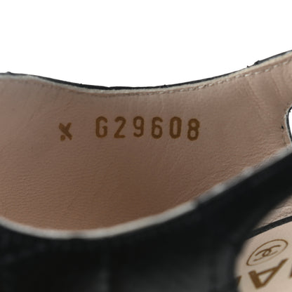 Chanel Lambskin Quilted Wooden Sandals 38 Black 8 of 10