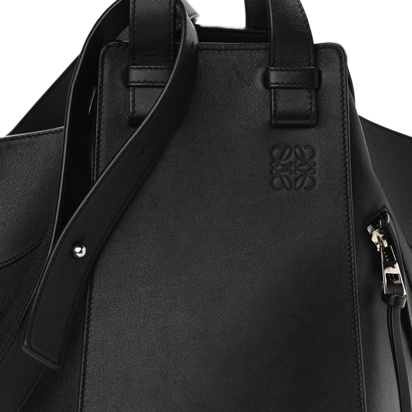 Calfskin Medium Hammock Shoulder Bag Black