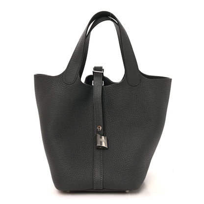 Hermes Taurillon Clemence Picotin Lock 18 PM Gris Misty 1 of 13