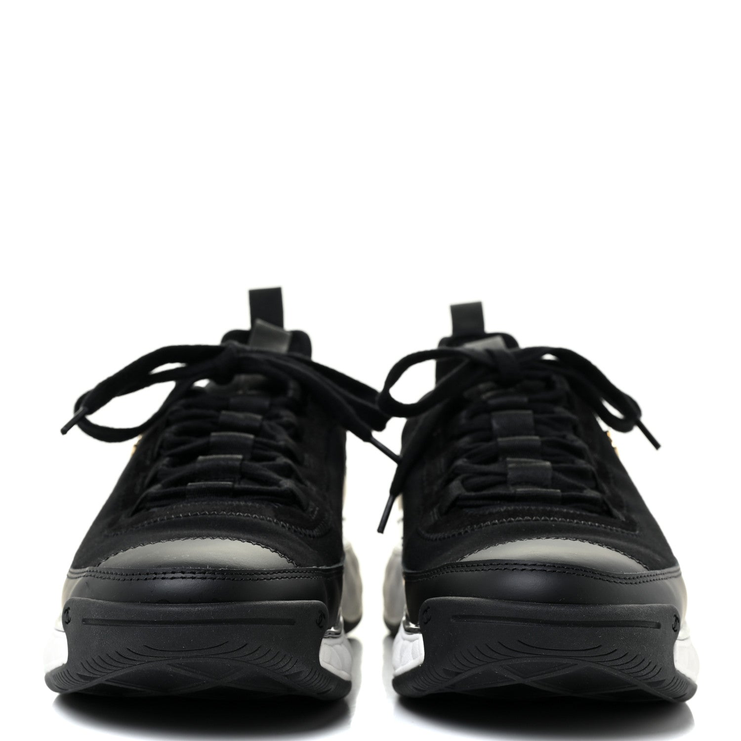 Chanel Velvet Calfskin Mixed Fibers CC Sneakers 40.5 Black 2 of 9