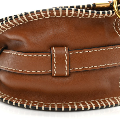 Chloe Suede Calfskin Stitched Small Marcie Round Crossbody Bag Tan 9 of 13