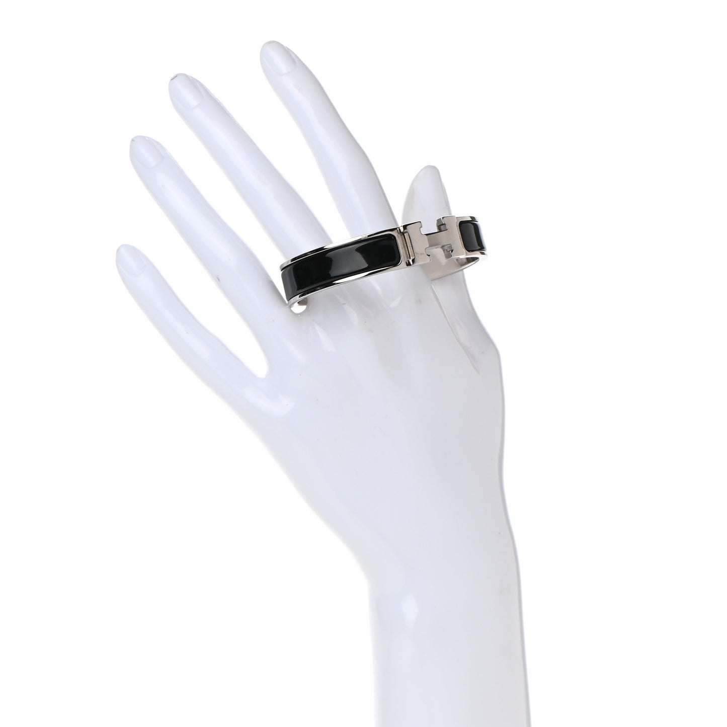 Enamel Narrow Clic Clac H Bracelet PM Black