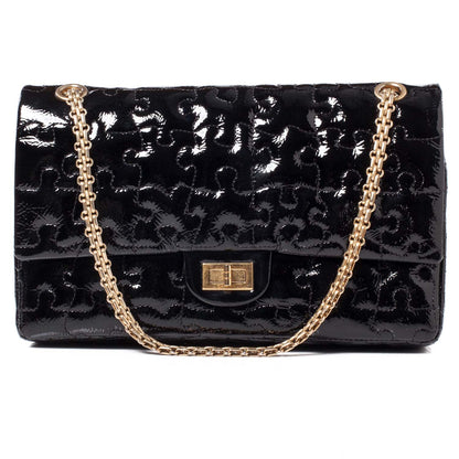 Chanel Crackled Patent Calfskin Puzzle 2.55 Reissue 226 Flap Black 1 of 10