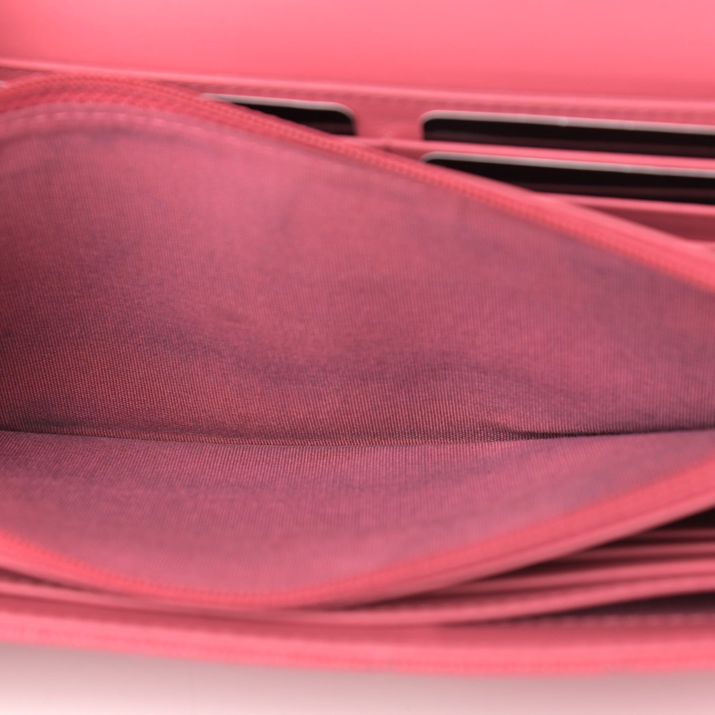 Caviar Quilted Large Filigree Gusset Flap Wallet Pink