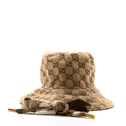 Gucci Canvas Monogram Reversible Bucket Hat XL Brown 10 of 18