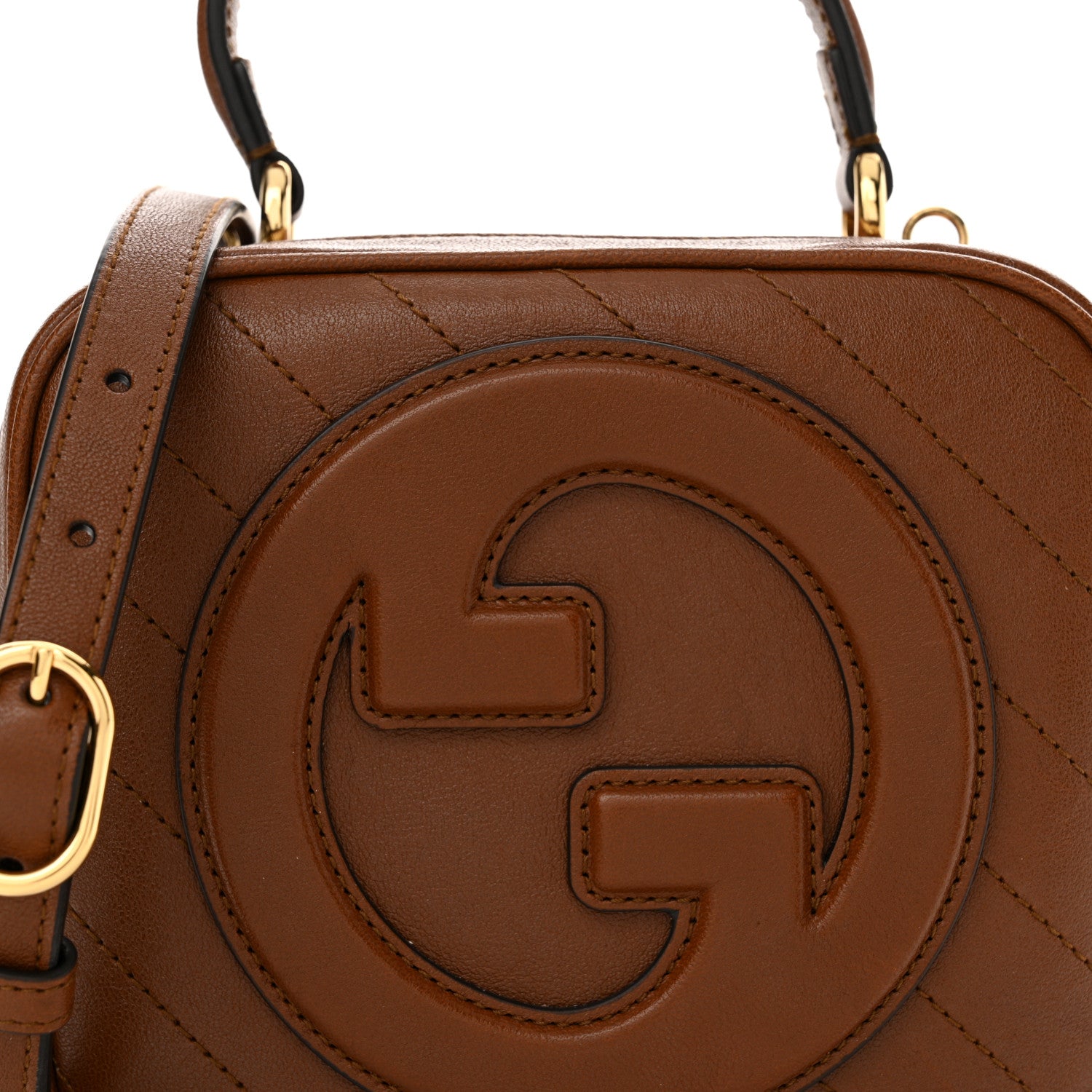 Gucci Sakai Be Green Calfskin Diagonal Stitched Blondie Top Handle Bag Cuir 8 of 13