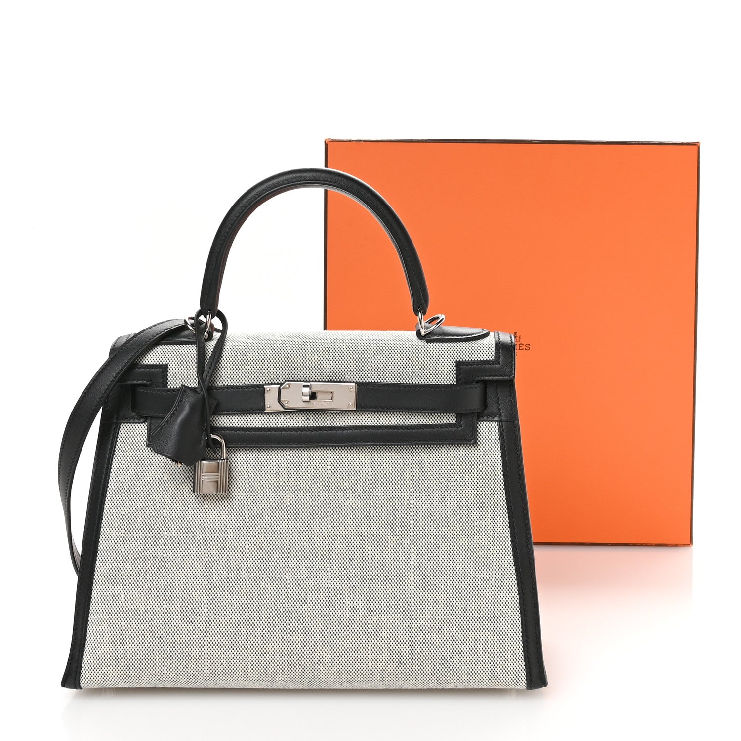 Hermes Toile Swift Kelly Sellier 28 Ecru Black 11 of 11