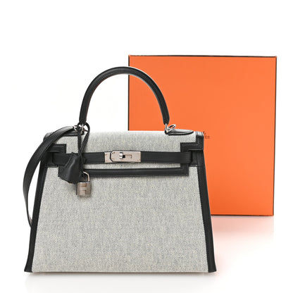 Hermes Toile Swift Kelly Sellier 28 Ecru Black 11 of 11