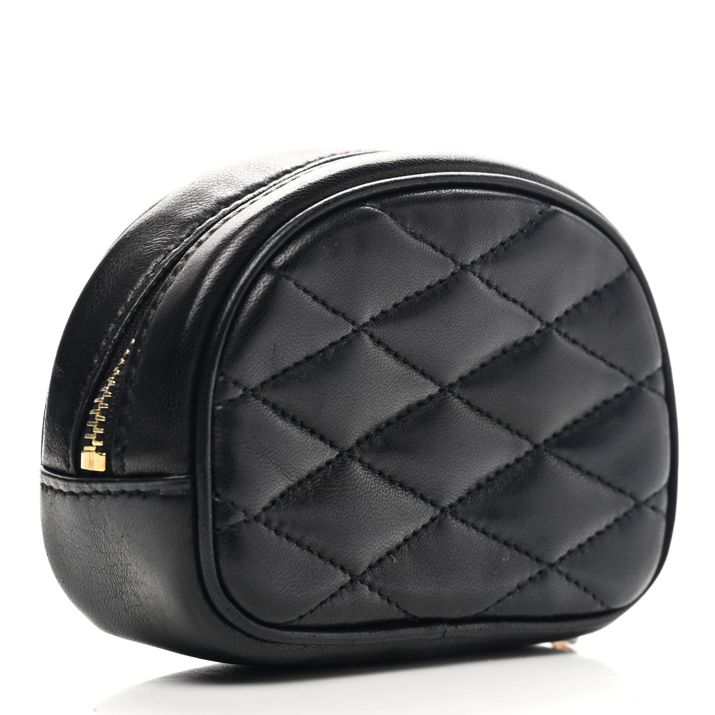 Lambskin Quilted Lolita Cosmetic Pouch Black