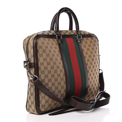 Gucci Monogram Web Briefcase Dark Brown 3 of 13