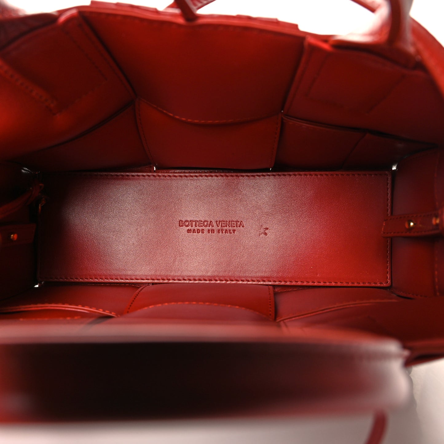 Foulard Intrecciato Pleated Mini Arco Tote Red