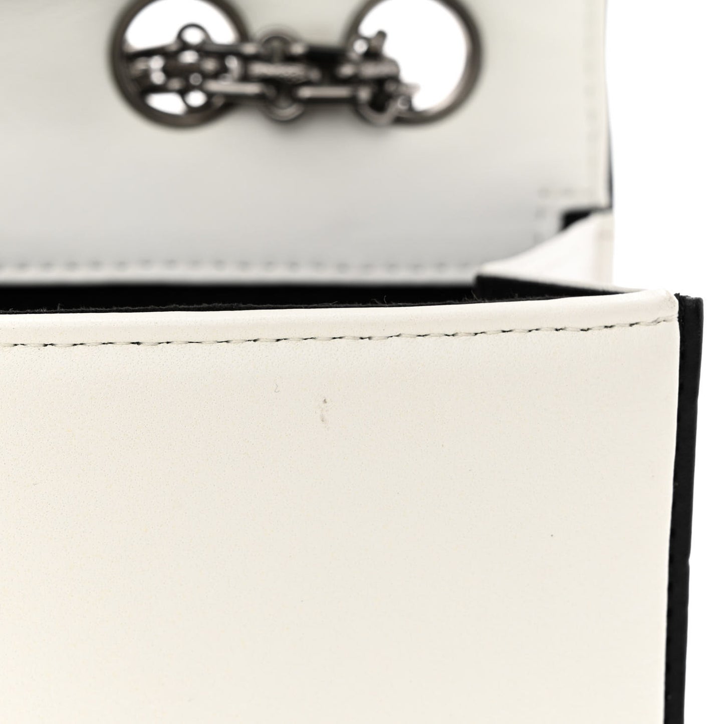 Lambskin Mademoiselle East West Flap White