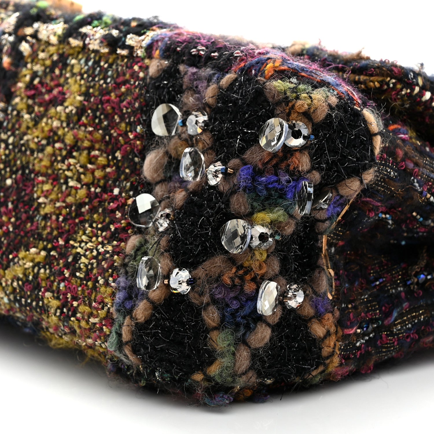 Chanel Tweed Crystal Embellished Paris Byzance Reissue 2.55 Classic 227 Flap Black Multicolor 9 of 10