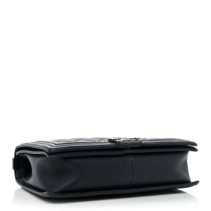 Chanel Calfskin Double Stitch Large Boy Flap Navy Blue 4 of 19