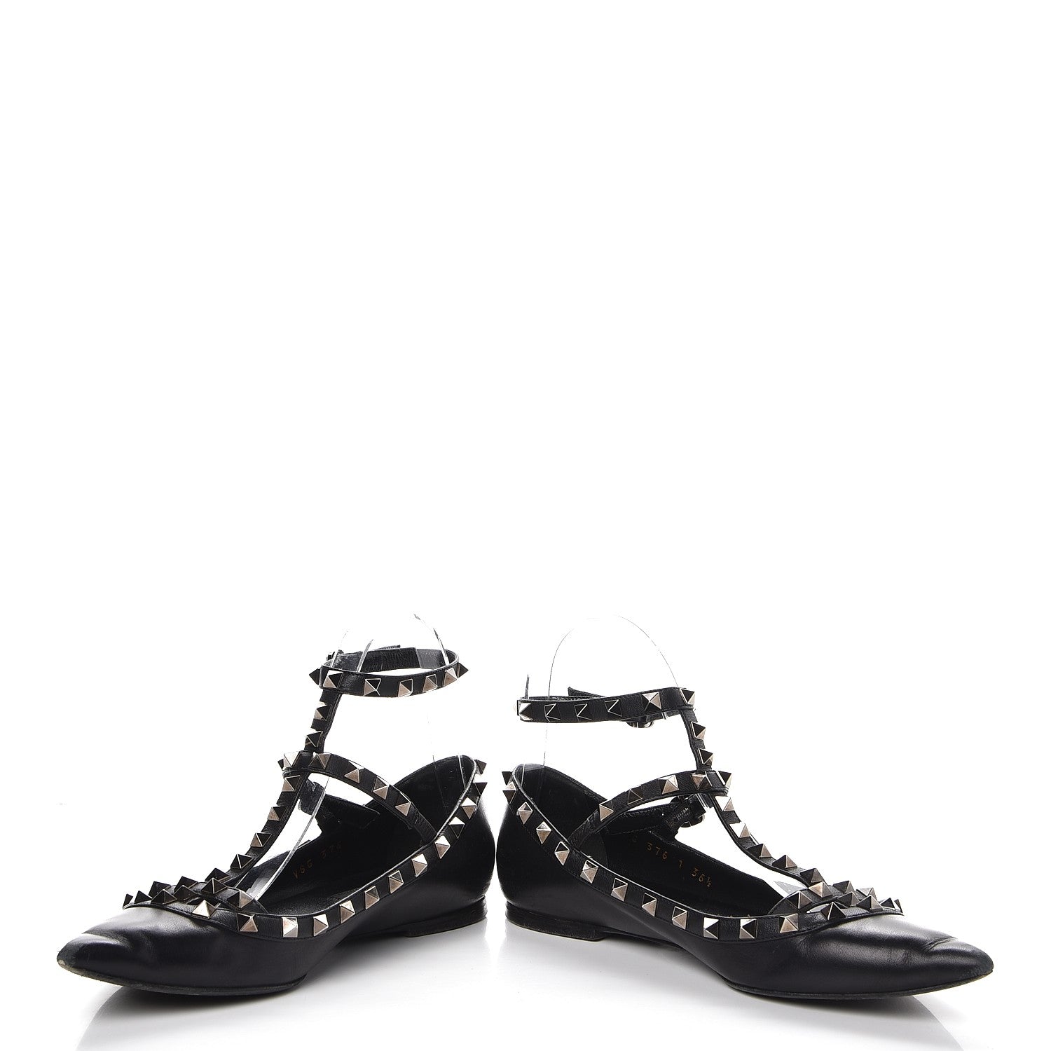 Valentino Garavani Nappa Rockstud Cage Ballerina Flats 36.5 Black 6 of 16