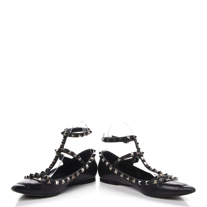 Valentino Garavani Nappa Rockstud Cage Ballerina Flats 36.5 Black 6 of 16