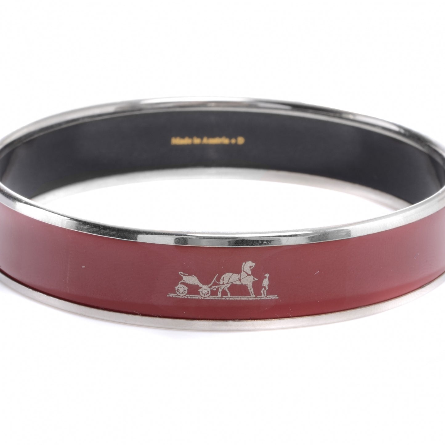 Enamel Wide Caleche Bracelet 65 Red