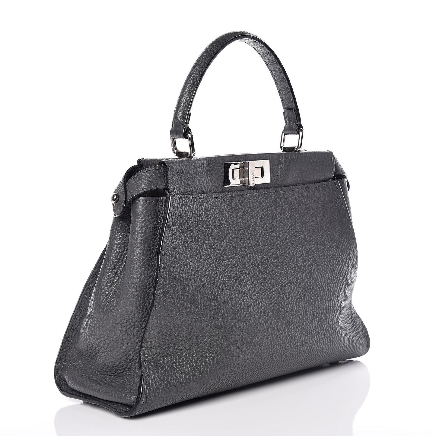 Cuoio Romano Selleria Bi-Color Medium Peekaboo Iconic Satchel Asfalto Latte