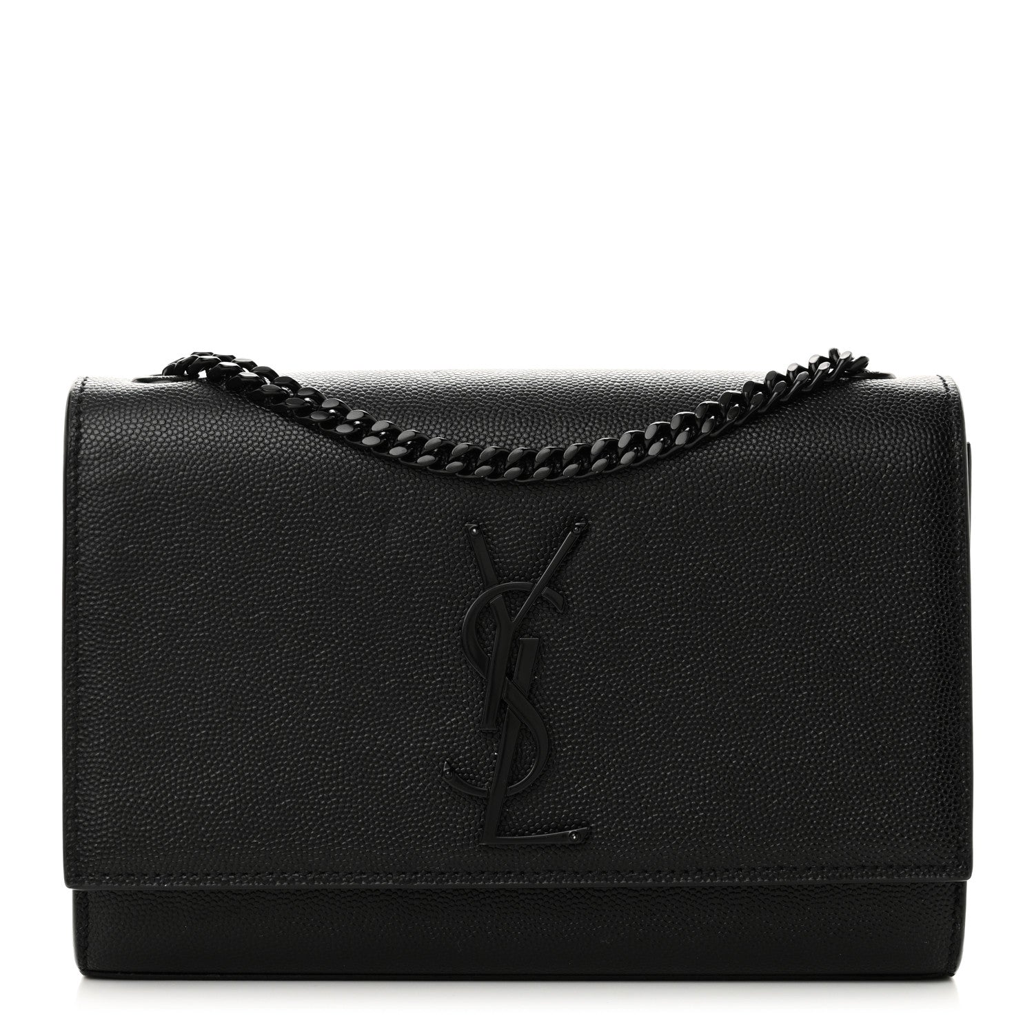 Saint Laurent Grain De Poudre Small Monogram Monochrome Kate Satchel Black 1 of 9