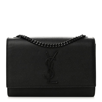 Saint Laurent Grain De Poudre Small Monogram Monochrome Kate Satchel Black 1 of 9