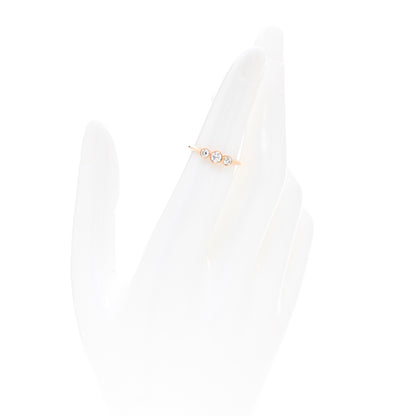Tiffany 18K Rose Gold Diamond Three Stone Milgrain Ring 48 4.5 2 of 4