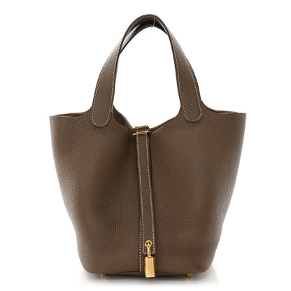 Hermes Taurillon Clemence Picotin Lock 18 PM Etoupe 1 of 11