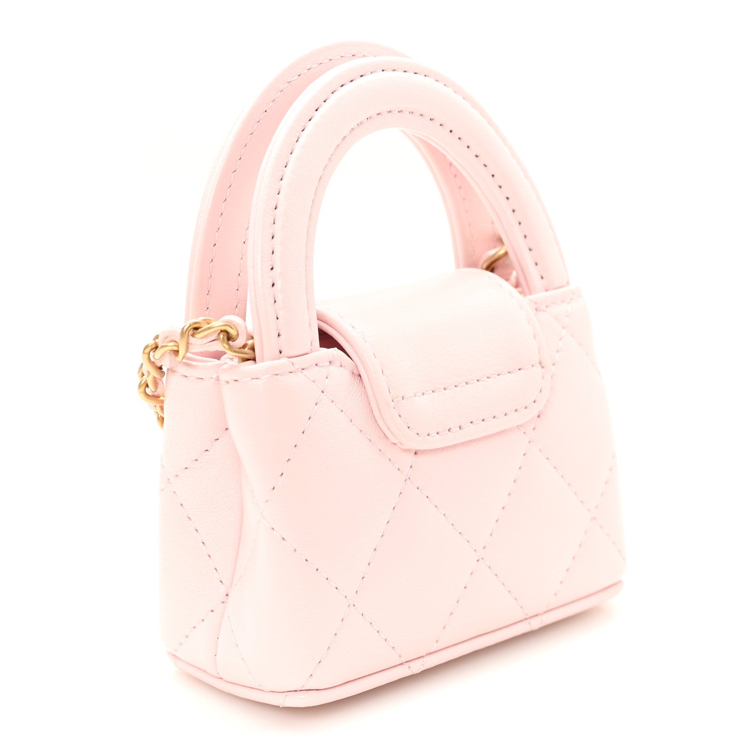 Chanel Shiny Lambskin Quilted Mini Kelly Bag Charm Light Pink 3 of 8