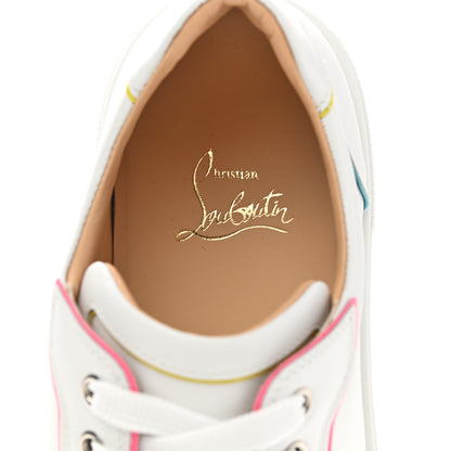 Christian Louboutin Calfskin Patent Vieirissima Flat Sneakers 38.5 White Multicolor 7 of 8