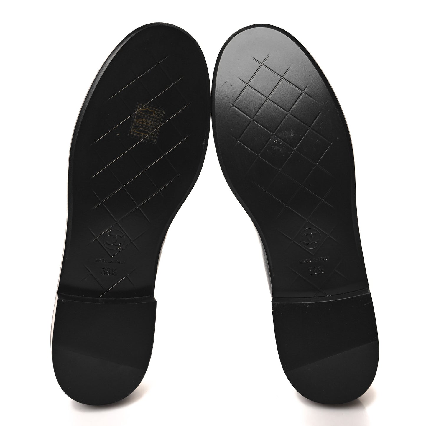 Lambskin Quilted CC Turnlock Loafers 38.5 Black