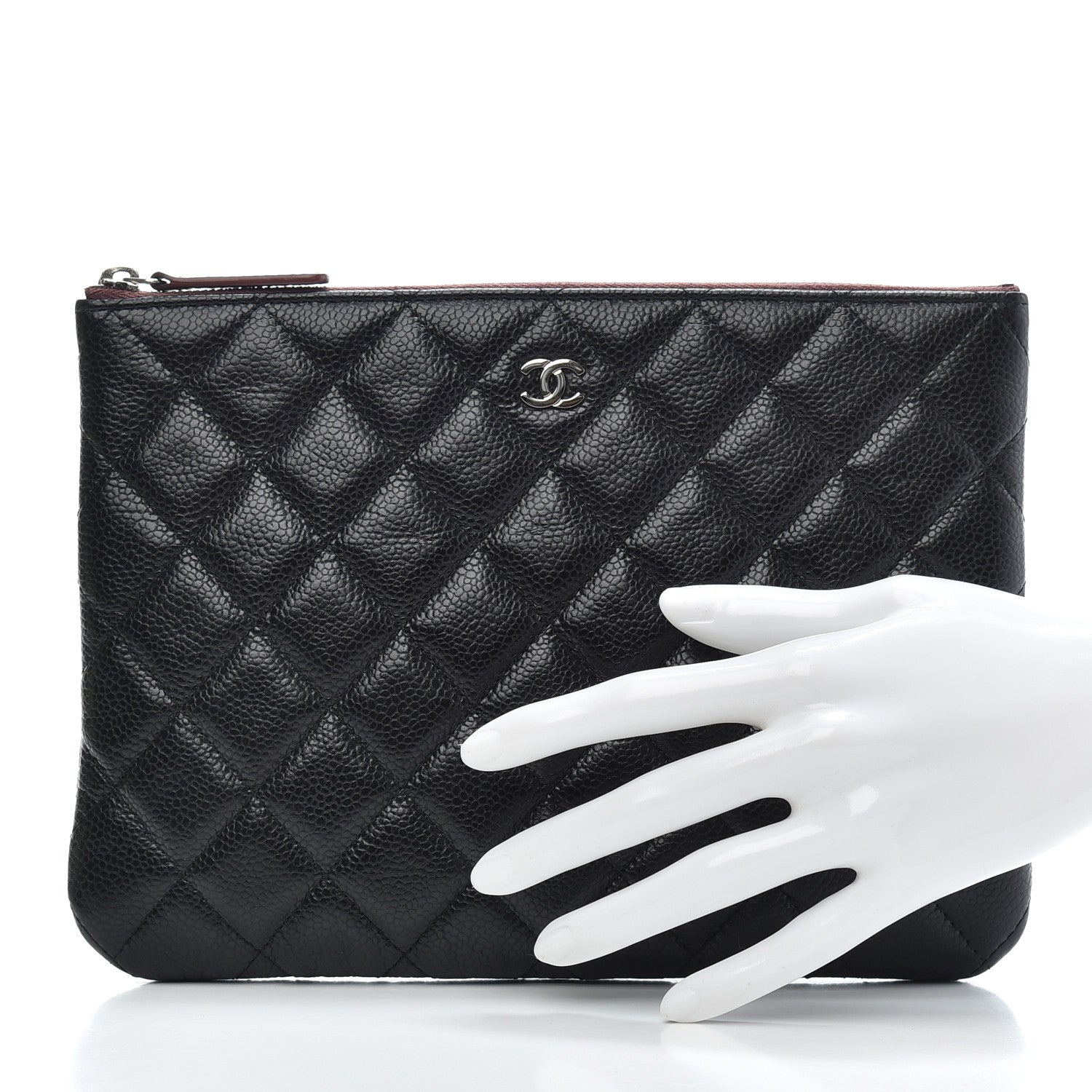 Chanel Caviar Quilted Medium Cosmetic Case Black 2 of 8