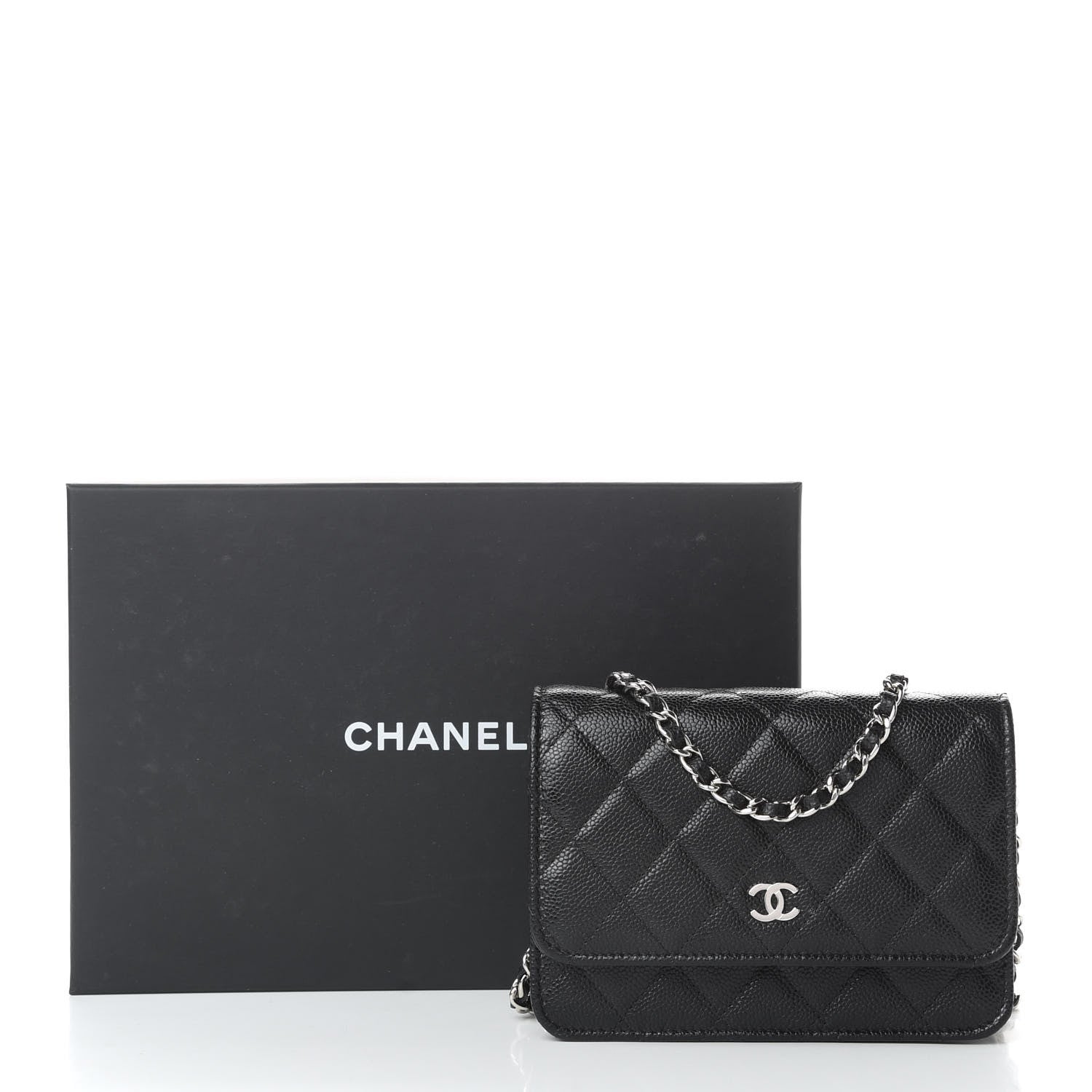 Chanel Caviar Quilted Mini Wallet On Chain WOC Black 10 of 10