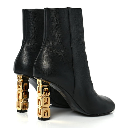 Givenchy Grained Calfskin G Cube Heel Ankle Boots 38 Black 4 of 8