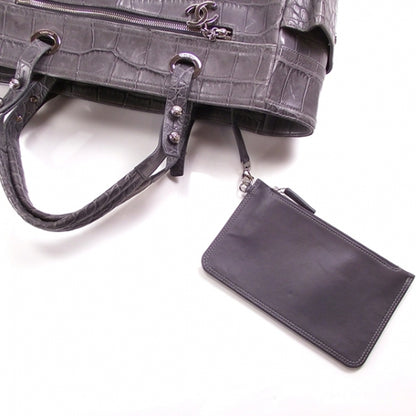 Chanel Crocodile Shopping Tote Gray 10 of 15