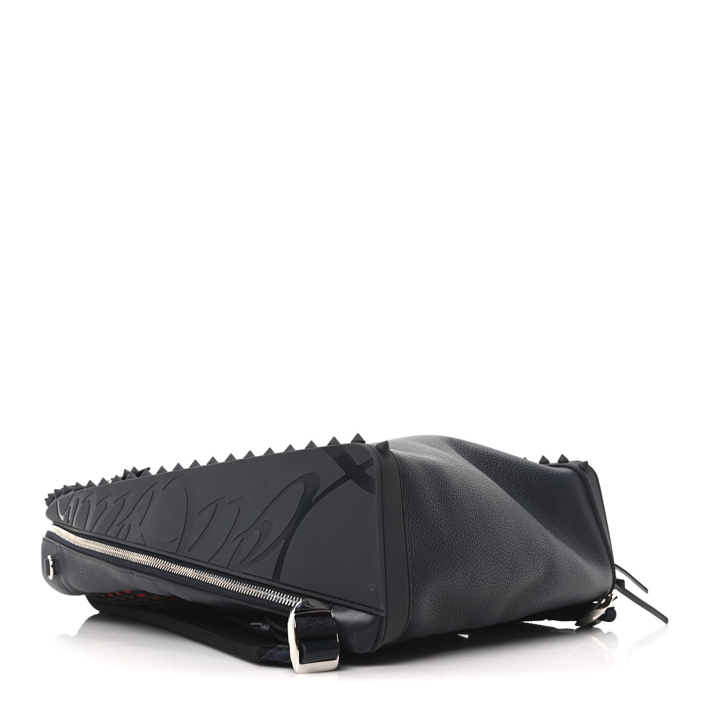 Calfskin Nylon Backparis Spiked Backpack Marine
