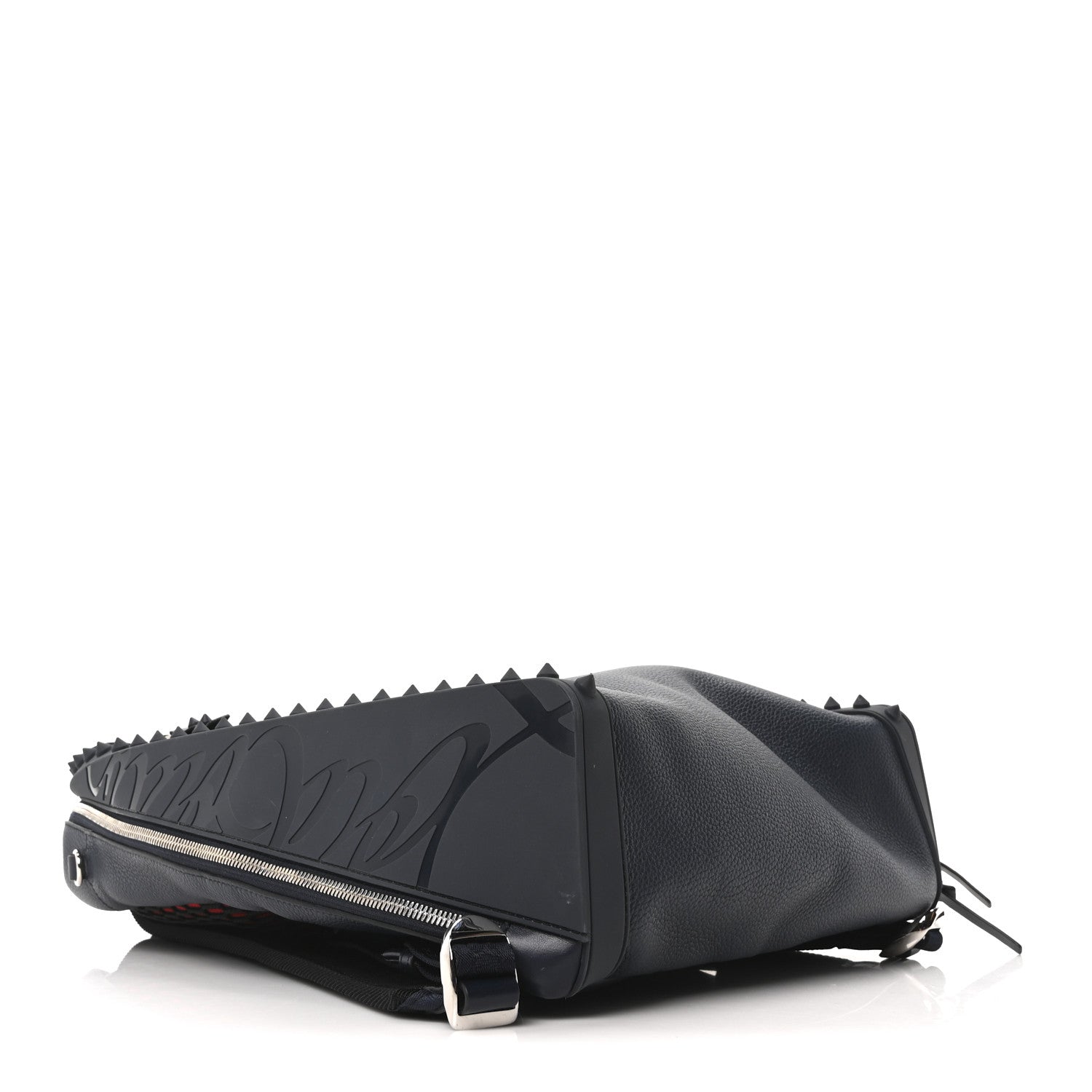 Christian Louboutin Calfskin Nylon Backparis Spiked Backpack Marine 4 of 9